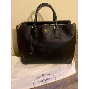 Prada Black Tote with Gold Details